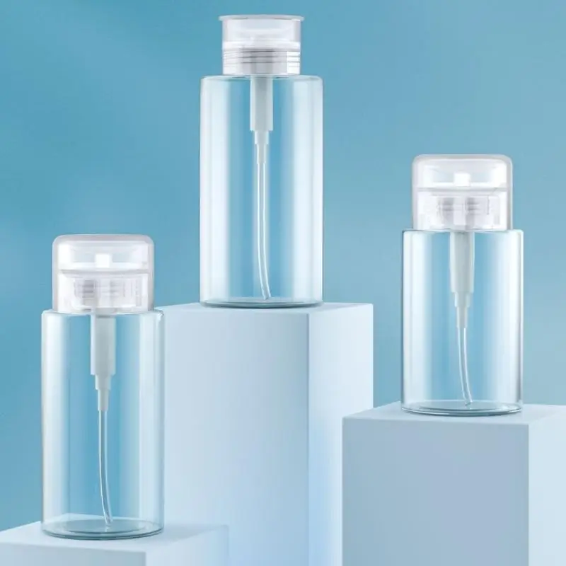 Contenitore per struccante Bottiglia per pressa da 150 ml Dispenser per pompa vuota con serratura ricaricabile Detergente per manicure per unghie