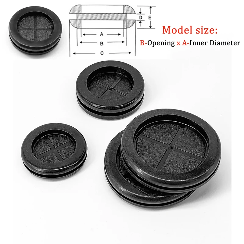 10pc Rubber Protective Coil O-ring Seal Environmental Protection Insulation Threading Sleeve With Card Slot Over Wire Guard Loop