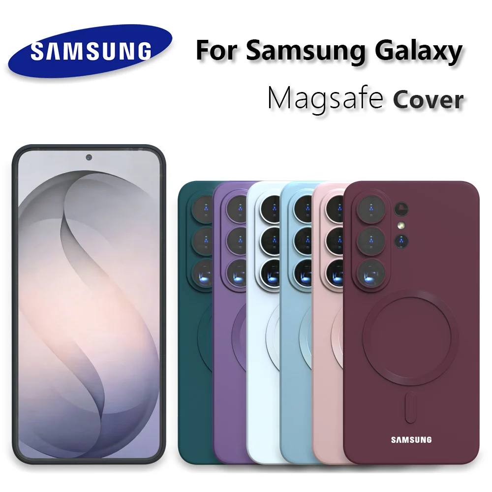 Coque arrière en Silicone souple pour Samsung Galaxy S26 Ultra S25 FE A17 Magsafe, S26 S25 S24 S23 S22 Ultra Plus FE