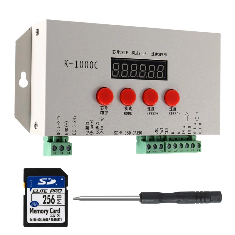 K-1000C Controller K1000C WS2812B WS2811 APA102 T1000S WS2813 LED 2048 Pixel Program Controller DC5-24V