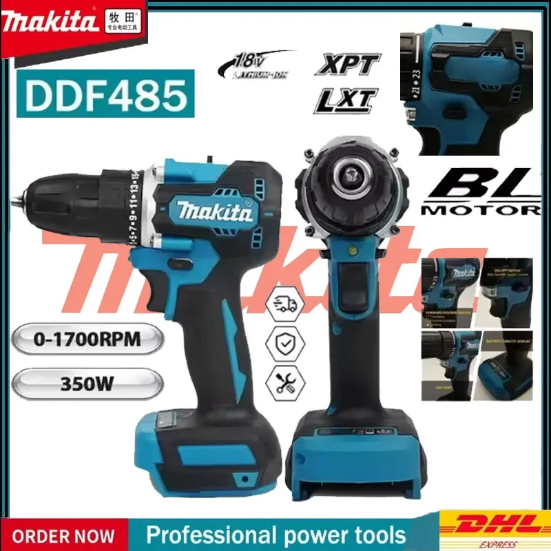 ماكيتا DDF485 10 مللي متر LXT مثقاب لاسلكي بدون فرش متعدد الوظائف مفك تأثير أداة محرك مدمج قابل لإعادة الشحن #1