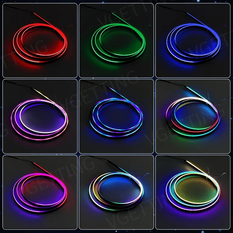 110/140CM 6in1 Interior LED Ambient Lights For Tesla Model 3 Y S X Full Color RGB LED USB APP Control Remote Acrylic Atmosphere