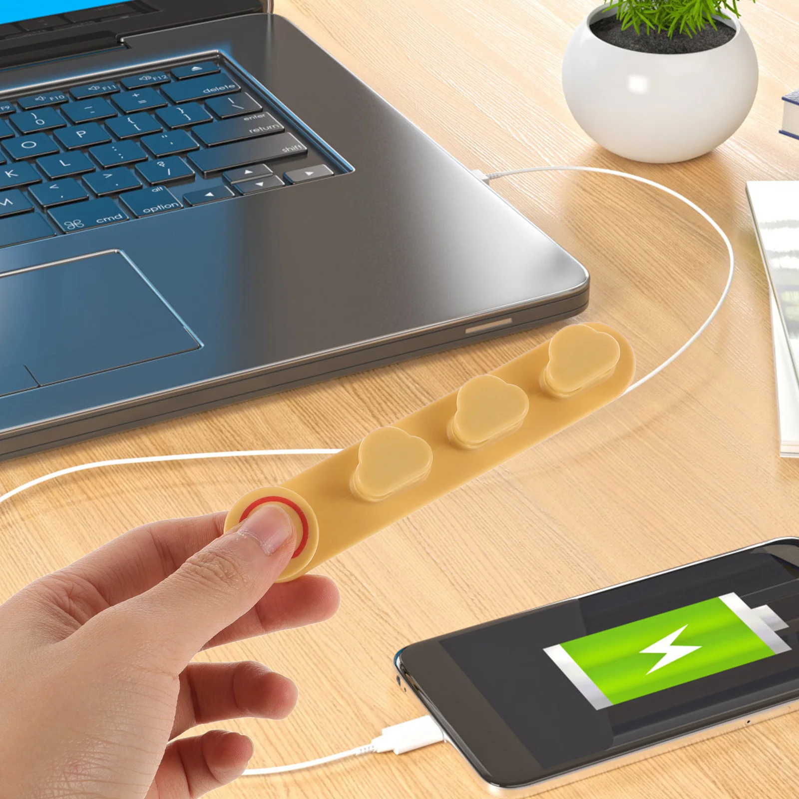 مشبك إدارة كابلات البيانات ذاتي اللصق، حامل سلك سهل الاستخدام لشحن كابلات المكتب ومنضدة المطبخ وسلك عدادات المطبخ #1