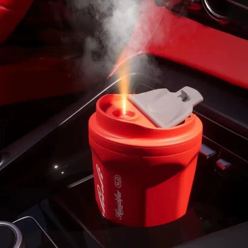 كوب فحم الكوك المرطب الإبداعي USB شحن سيارة الهواء المرطب المنزل اللاسلكية لهب المرطب هدية عيد