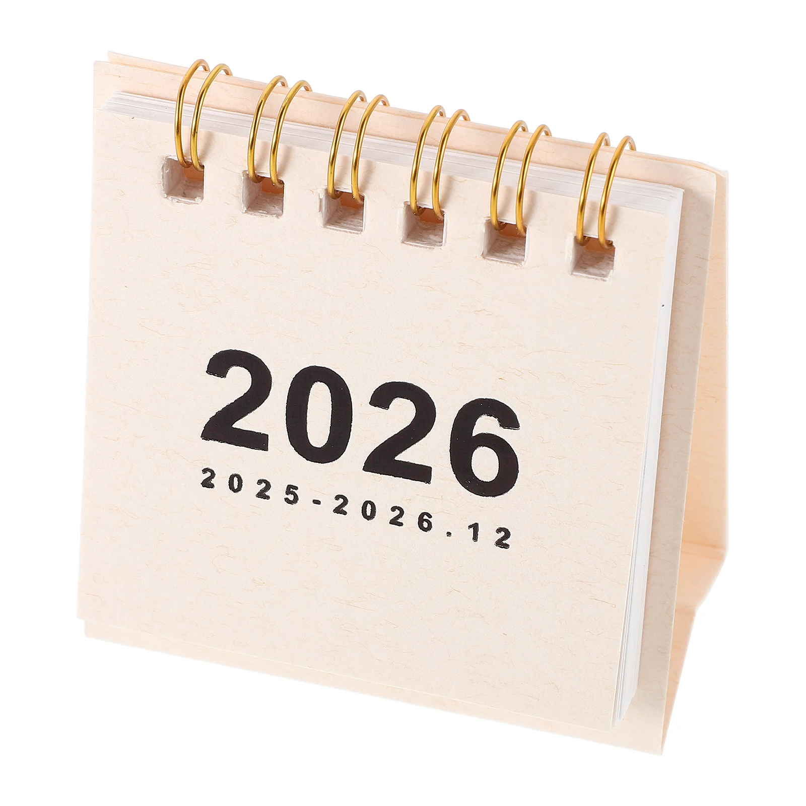Daily Use Monthly Calendar Mini Desk Desktop Calendars Small-sized Beige Paper Ornament