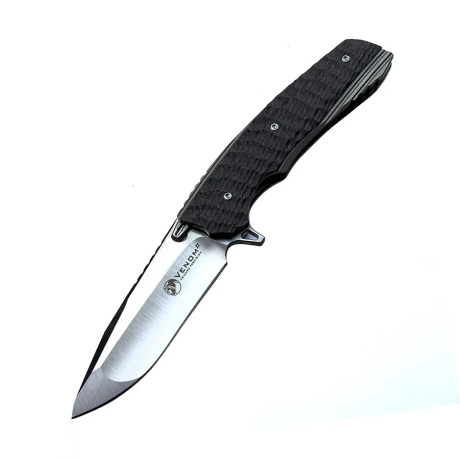 Kevin John VENOM 2 Flipper Klappmesser 9Cr15Mov Klinge Stahlgriff Outdoor Camping Jagd Kugellager Taschenfruchtmesser