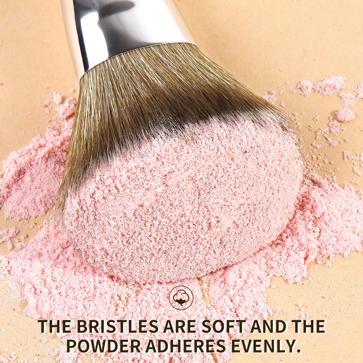 MAANGE Pennello professionale per cipria inclinato Grandi capelli morbidi e densi per polvere minerale Cosmetici Miscelazione Strumento di bellezza Pennello Kabuki