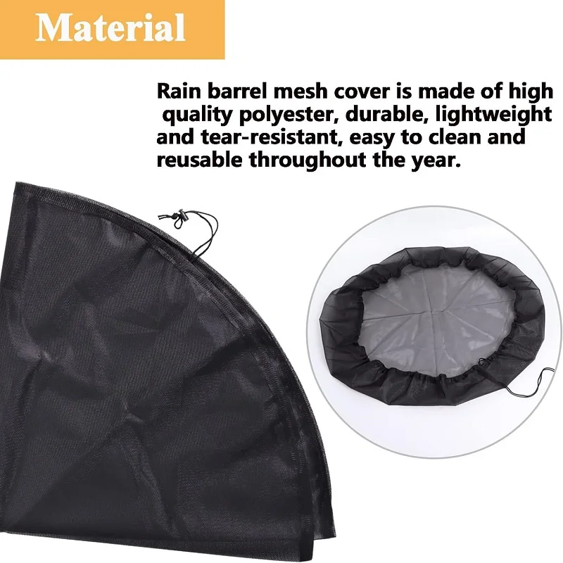 Mesh Cover Netting for Rain Barrel Water Collection Bucket Raindrop Anti-fall Leaves Filter Net Water Protection Tool