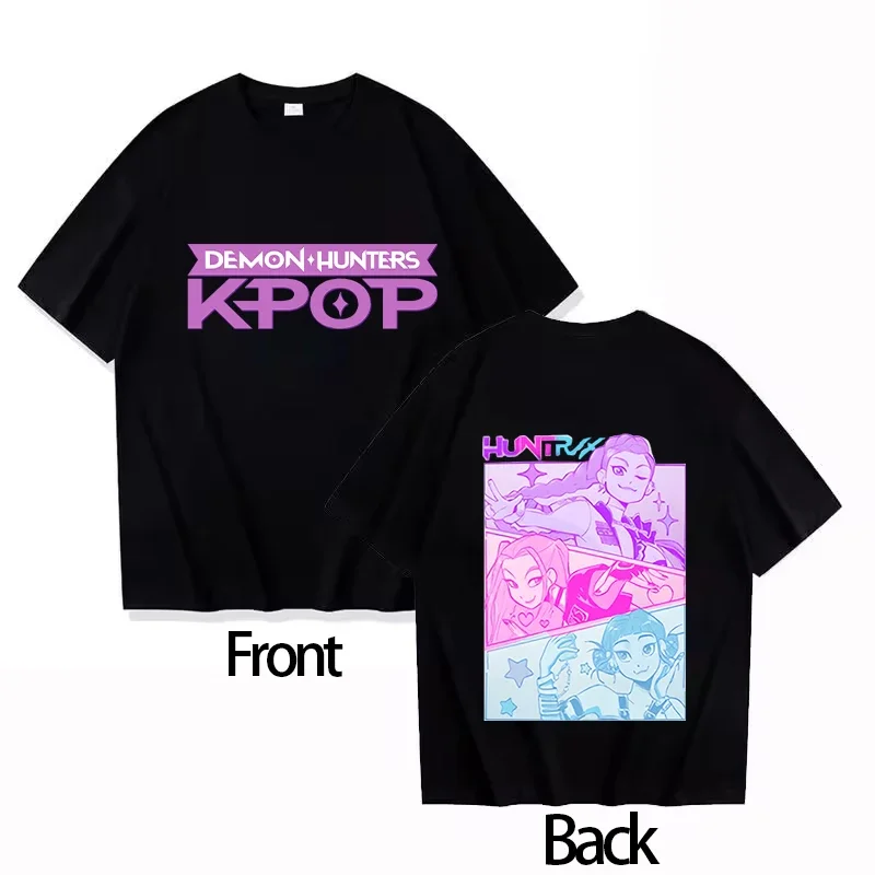 25 Hot Anime KPOP Demon Hunter Cotton Girls T-shirt New MovieParent-child Round Neck Women's Short Sleeve Comfortable Adult Tops