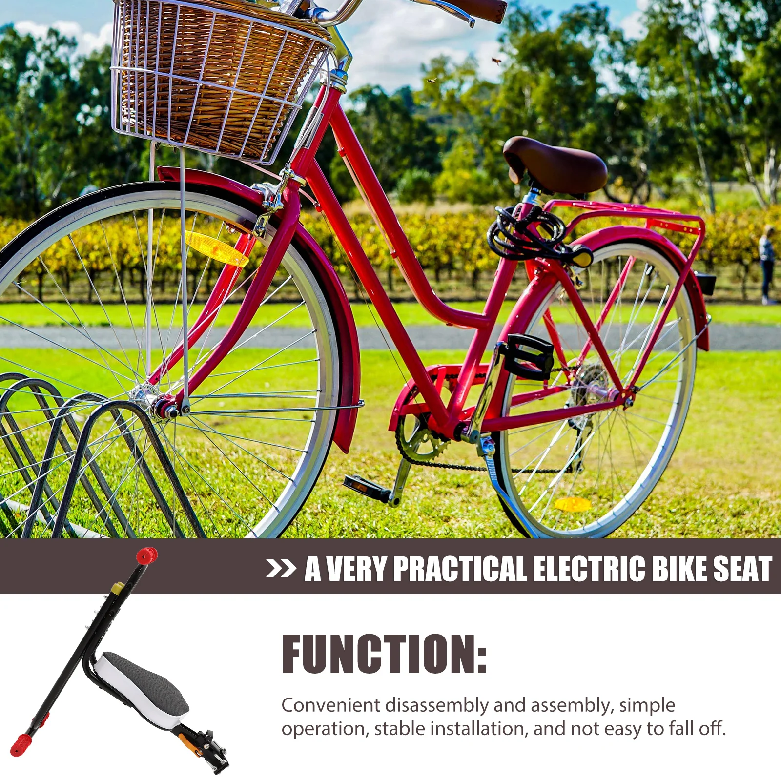 

1 set Kids Electric Bike Saddle Safe Children Seat Bicycles High Capacity Durable Practical Safety Easy Installation Stable
