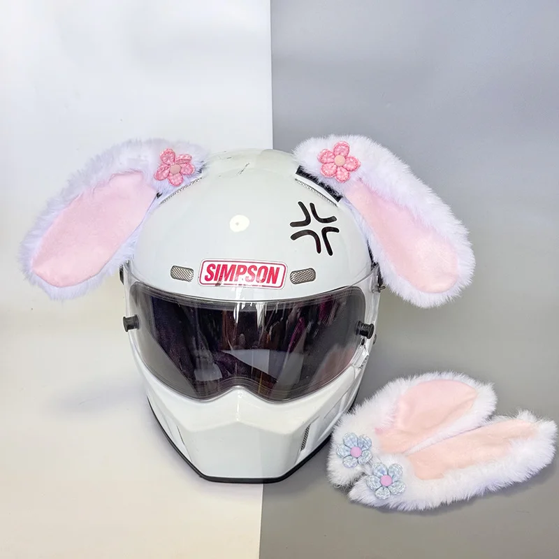 

Personalized rabbit ear helmet decoration plush cute and obedient rabbit ear studs spicy girl motorcycle skiing helmet decoratio