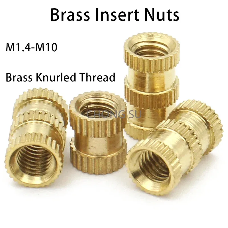5-100pcs Brass insert nut M.4 M1.6 M2 M2.5 M3 M4 M5 M6 M8 M10 Injection Molding Brass Knurled Thread Inserts Nuts