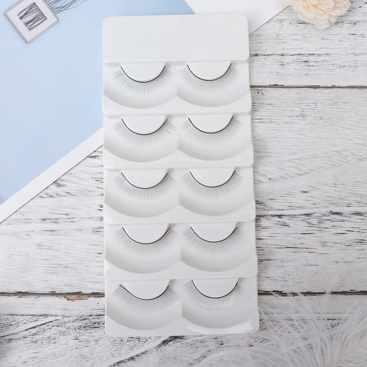 Outils d'extension de cils, faux cils naturels longs et épais, Imitation faite à la main, facile à appliquer, confortable pour la pratique, 5 pièces