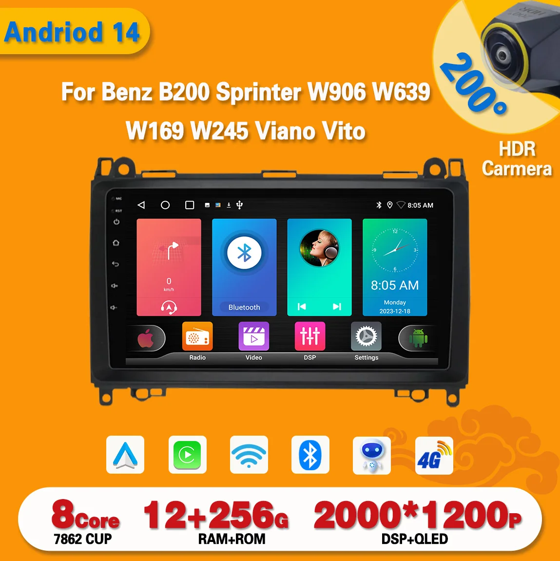 Android Car Radio  For Mercedes Benz B200 A B Class W169 W245 Viano Vito W639 Sprinter W906  Stereo Multimedia Video Player