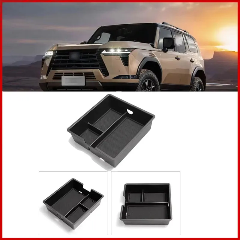 لكزس GX550h 2024 2025 مسند ذراع السيارة صندوق تخزين وحدة التحكم المركزية الحاويات درج منظم الملحقات الداخلية