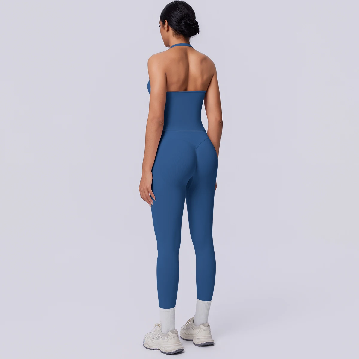 Sport Fitness Kleidung Damen Yoga Set Sommer Gym Lauf-Workout Top Yoga Weste Einfarbige Po-Formende Fitness Hose Yoga Set – Detail 28