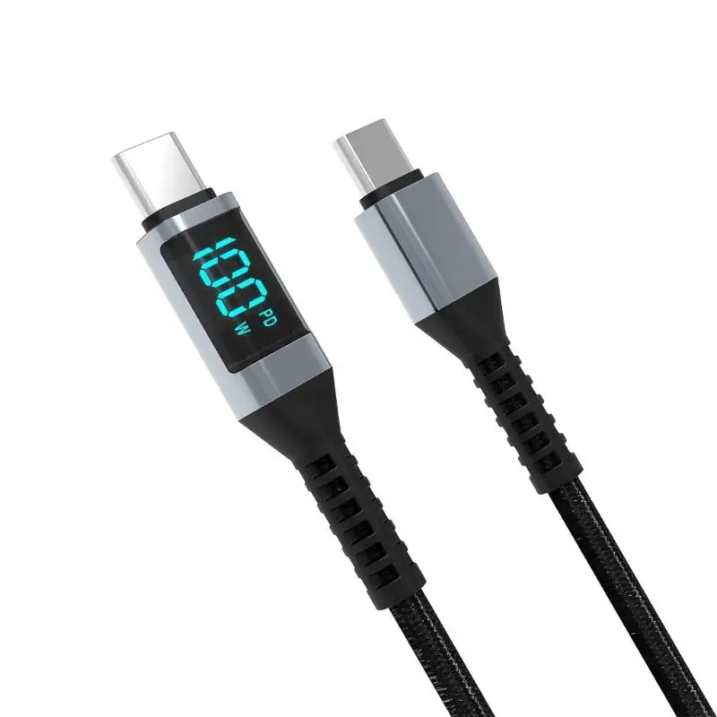 203b USB C สายชาร์จ 100W Type C To Type C สายการชาร์จ Fast Charging Cable Nylon ถัก