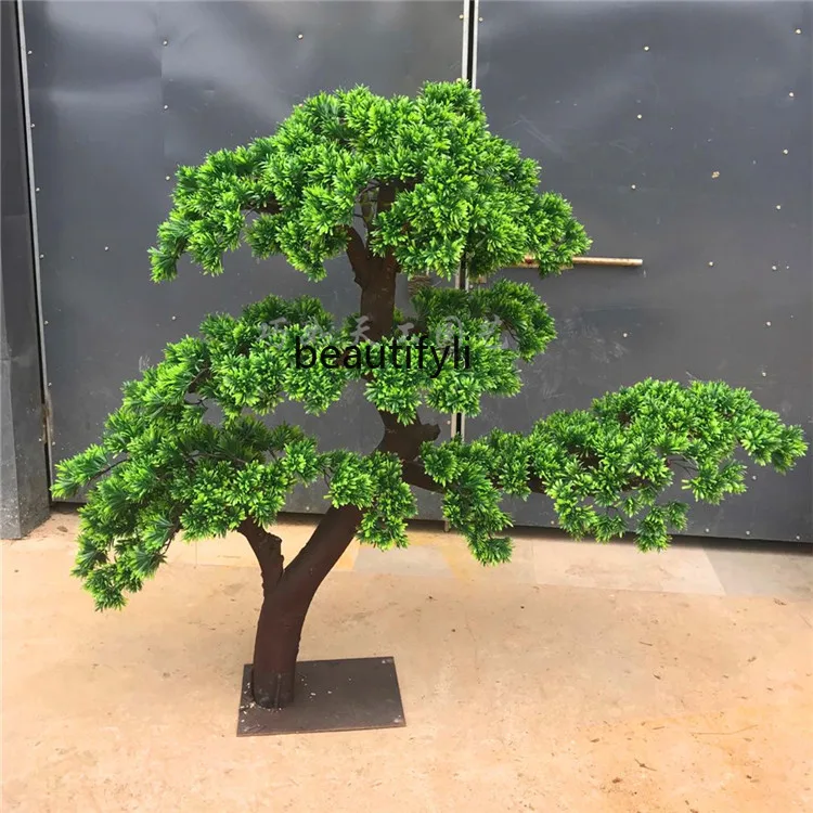 

Indoor large-scale floor simulation welcome pine bonsai, dry landscape garden beauty pine Zen pine