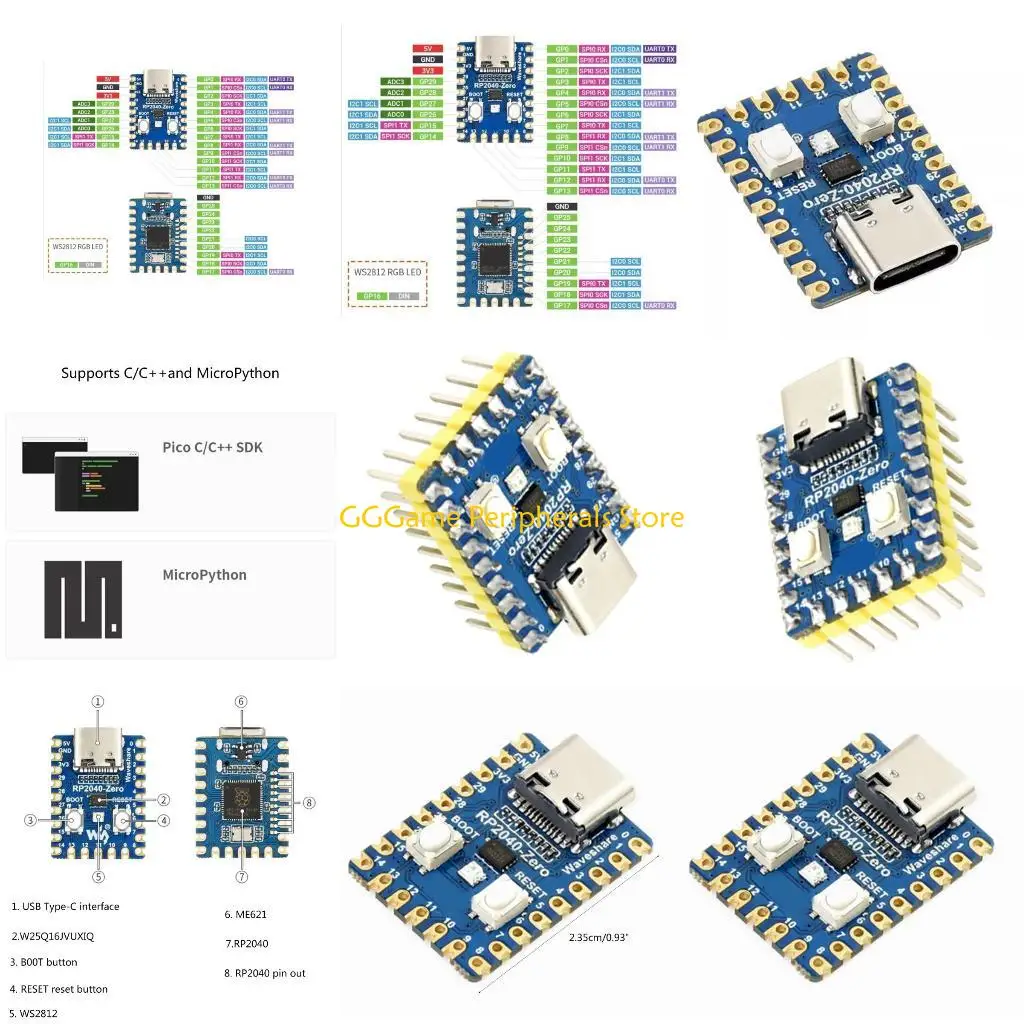 

U55B Mini RP2040-0 for RPIPico Microcontroller, 2Core Arm Cortex M0+