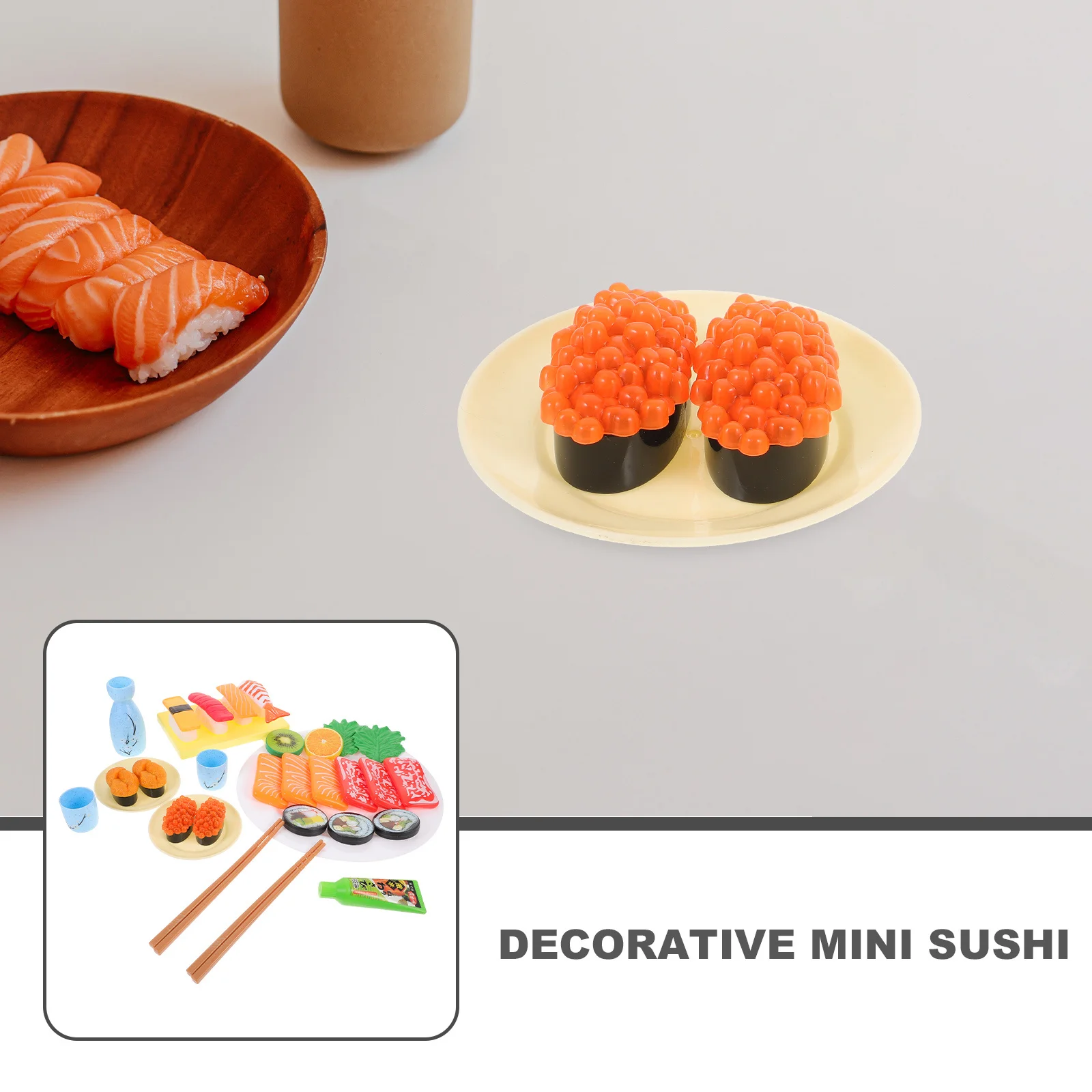 1 مجموعة حية اللون مصغرة نماذج السوشي قابلة لإعادة الاستخدام وهمية السوشي صور الدعائم لمتجر بيع بالتجزئة الديكور عرض المنزل