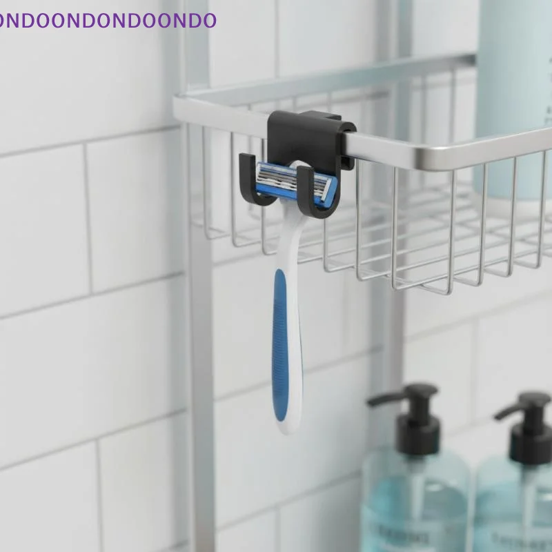 No Drill Shower Razor Holder Moisture Proof Wall Mount Shaver Hanger for Bathroom Fits Manual Electric Shavers