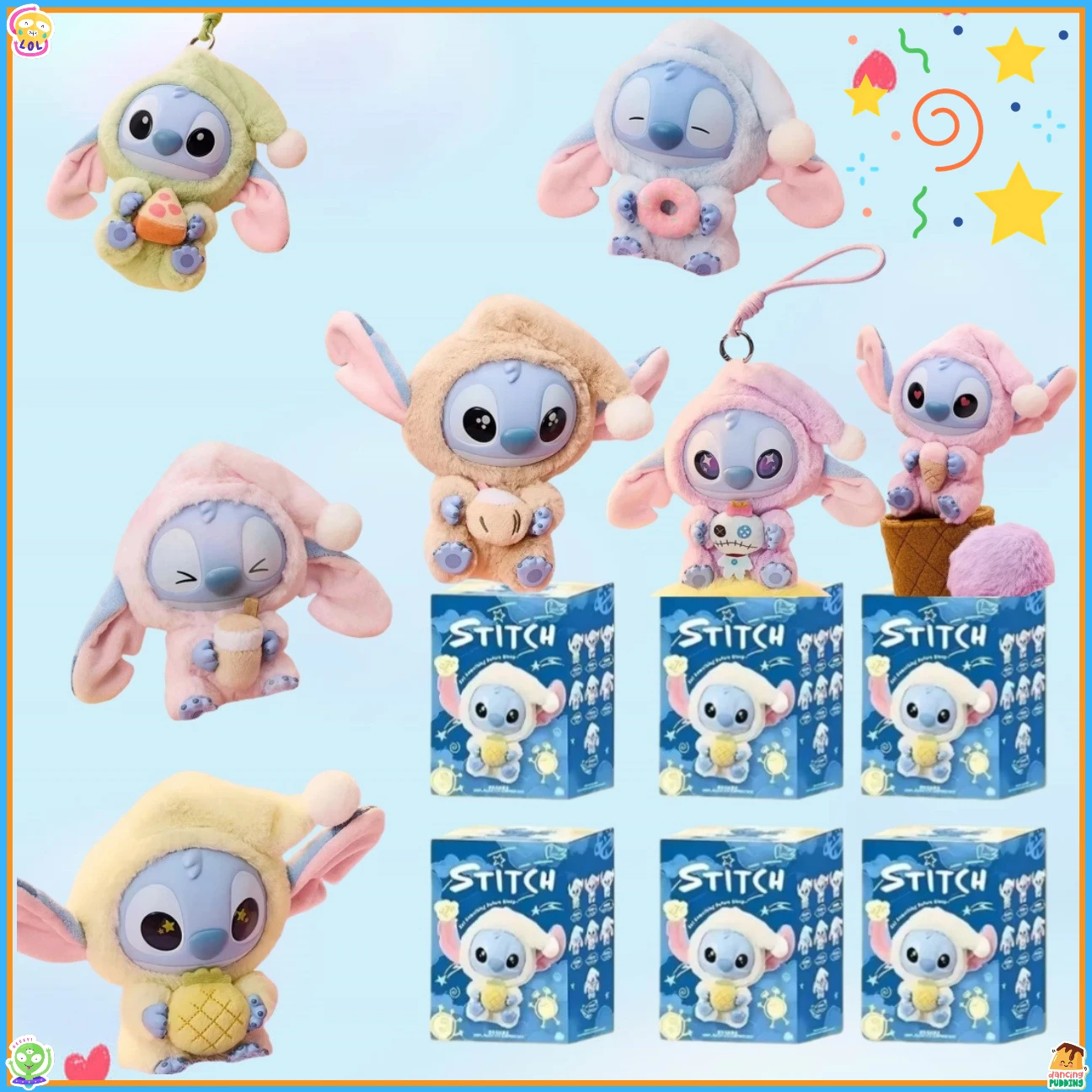 ديزني ستيتش سلسلة المفاتيح القطيفة صندوق أعمى الشكل - عنصر لهدايا عيد الميلاد لجامعي الدمى