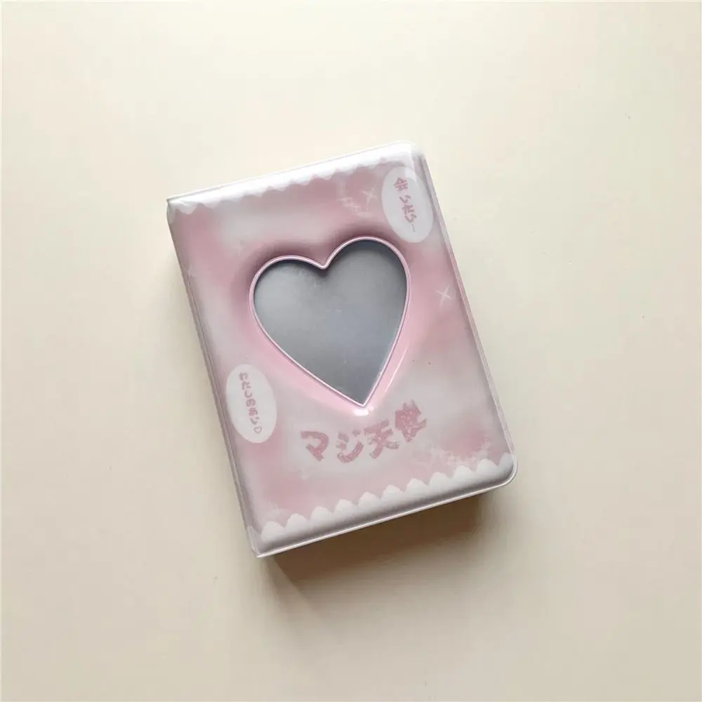 Cute 40 Cards INS Photo Album Hanging Hole Love Hollow Sweet Photocard Holder Portable 20 Inner Pages Card Collection Book Home