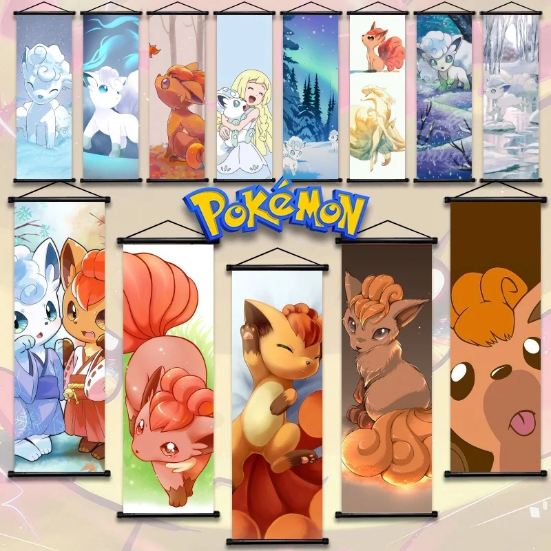 ملصقات التمرير المعلقة من Pokémon Vulpix - ديكور حائط أنيمي رائع ورقيق لمحبي Pokémon