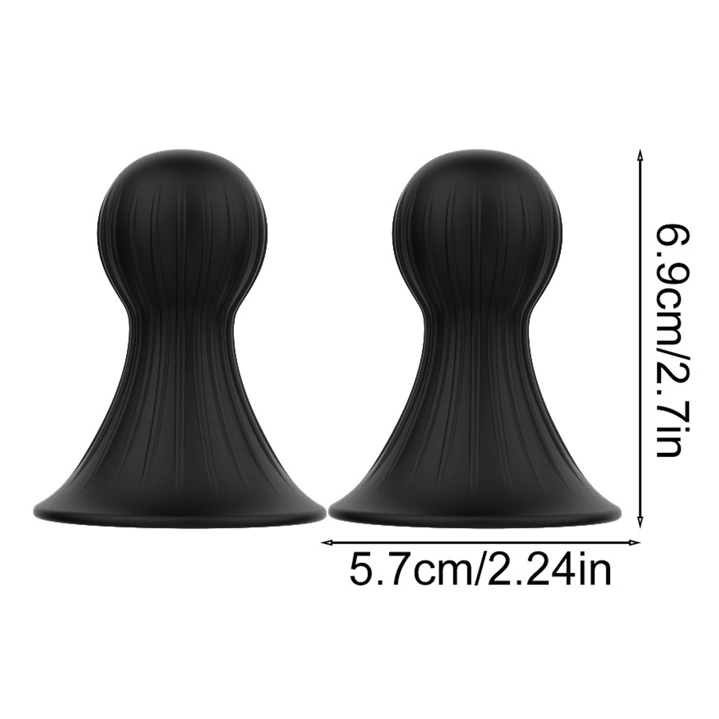 Soft Silicone Breast Nipple Suckers - Strong Vacuum Suction Pump Toy, Sensitive Nipple Play for Couples & Women
