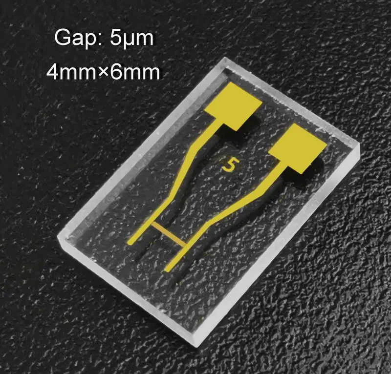 

5um transparent interfinger electrode quartz glass gas bioelectrochemical sensor photoelectric detection