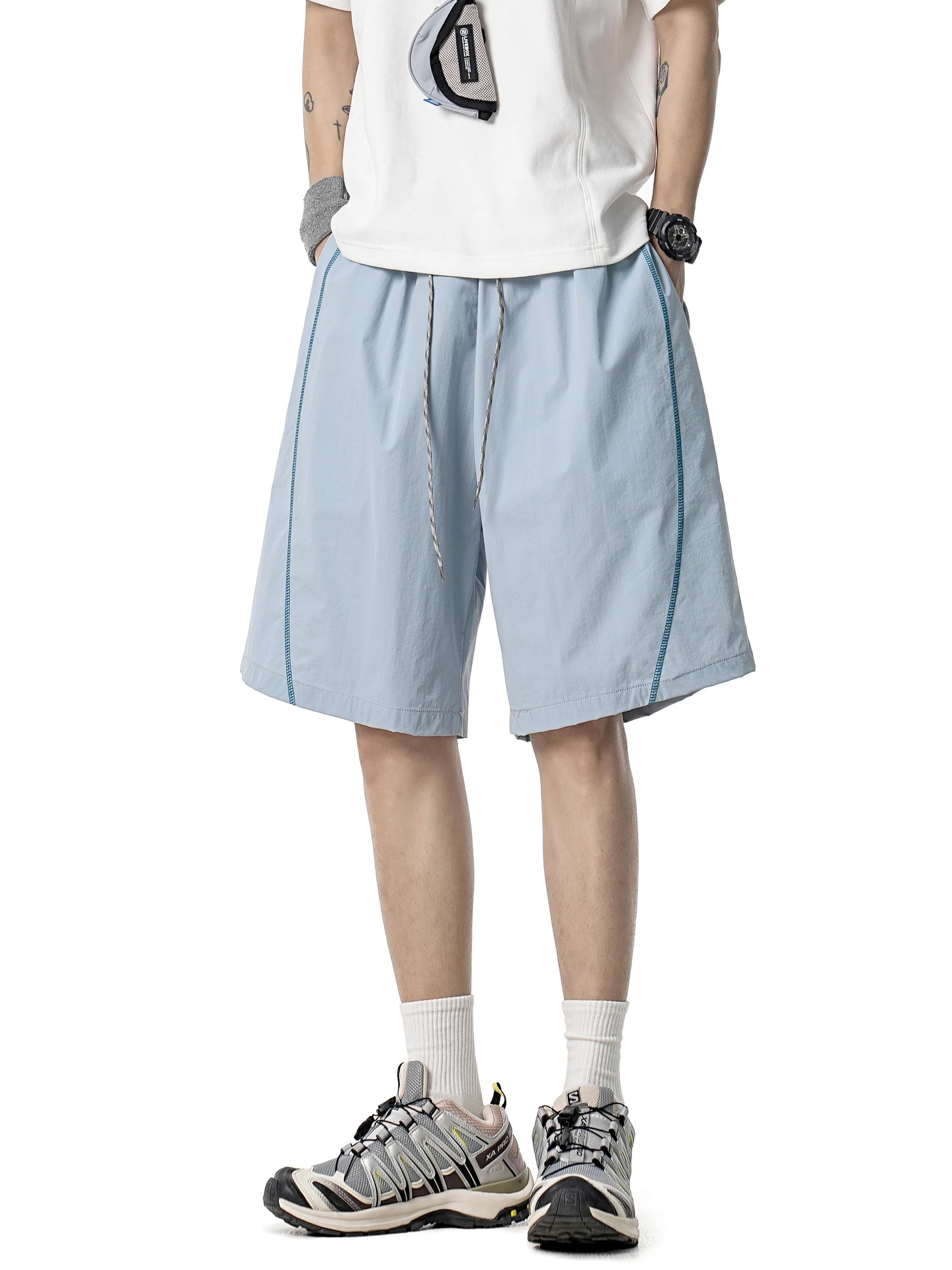 

Casual Spor Wide Leg ort Pants ex Loose Fit Summer Collection American Sle Brand New Faionable Youth Wear