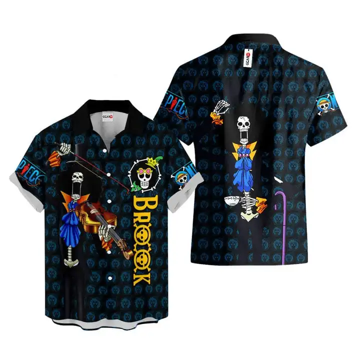 2026 One Piece Neue Herren-Hawaiihemden Sommer 3D-gedruckte Cosplay-Kostüme Retro-Knopfhemden für Herren und Damen