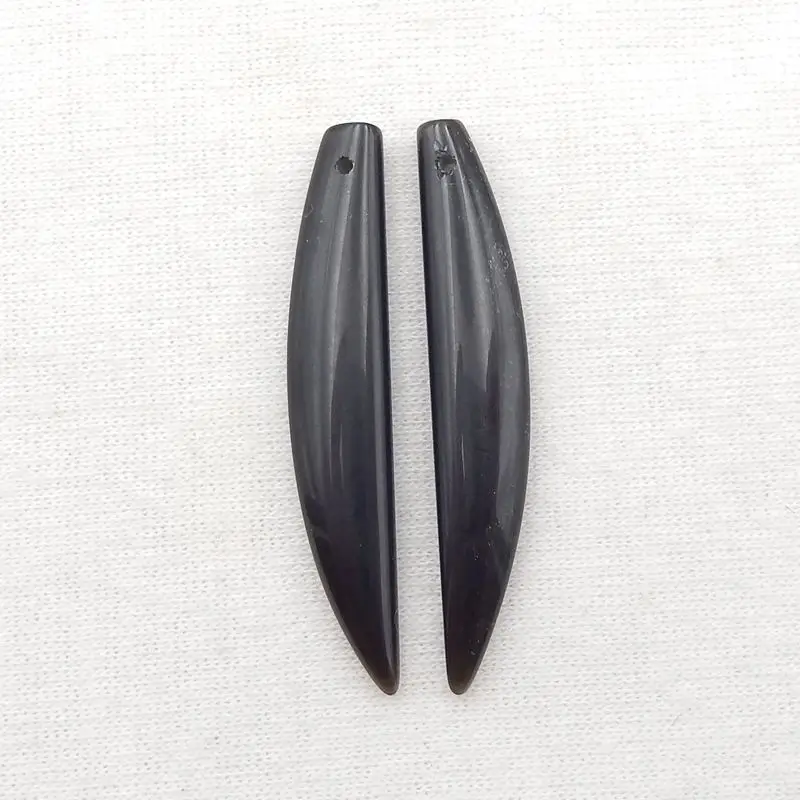 

Natural Bead Obsidian Earrings 45x7x4mm 3g Semiprecious Fashion Jewelry Women Earrings Accessories