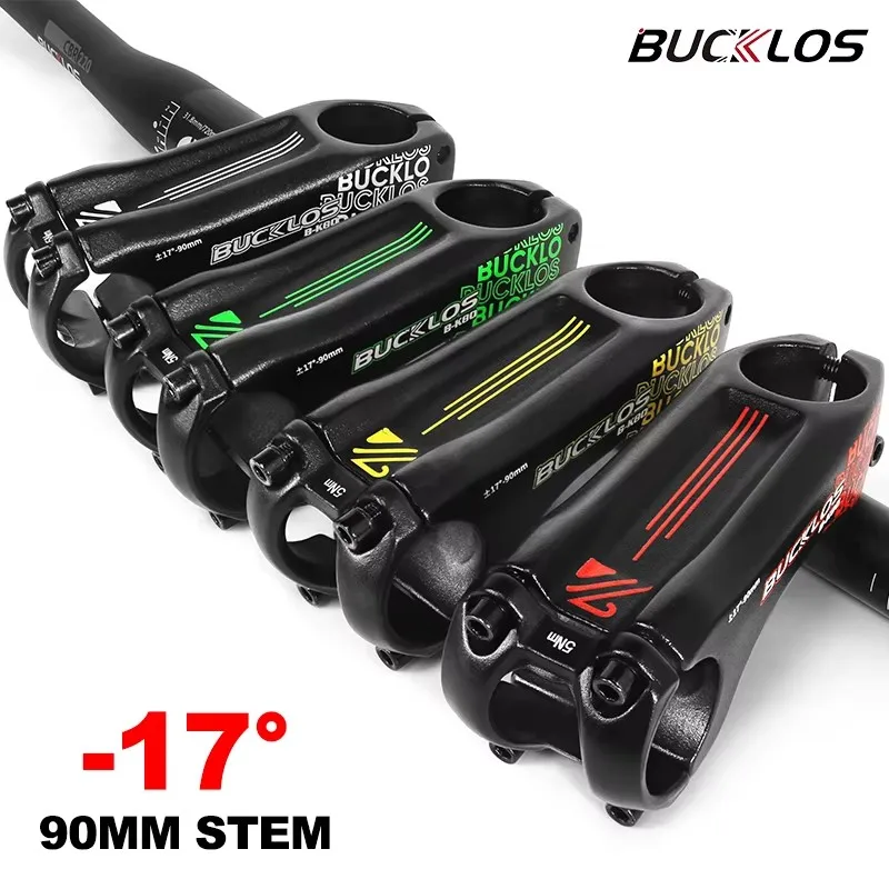 BUCKLOS 17 Grad Fahrrad Vorbau 90 MM Negative Aluminium Legierung MTB Fahrrad Lenker Tisch für Mountain DH XC Griff Vorbau Power Teile