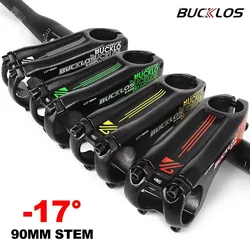 BUCKLOS 17 Degree Bike Stem 90MM Negative Aluminum Alloy MTB Bicycle Handlebar Table for Mountain DH XC Handle Stem Power Parts