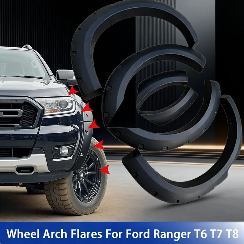 Guardabarros para Ford Ranger T6 T7 T8 2011-2022 2024 Wildtrak Limited XLS XTL XL, con clavos, para todoterreno