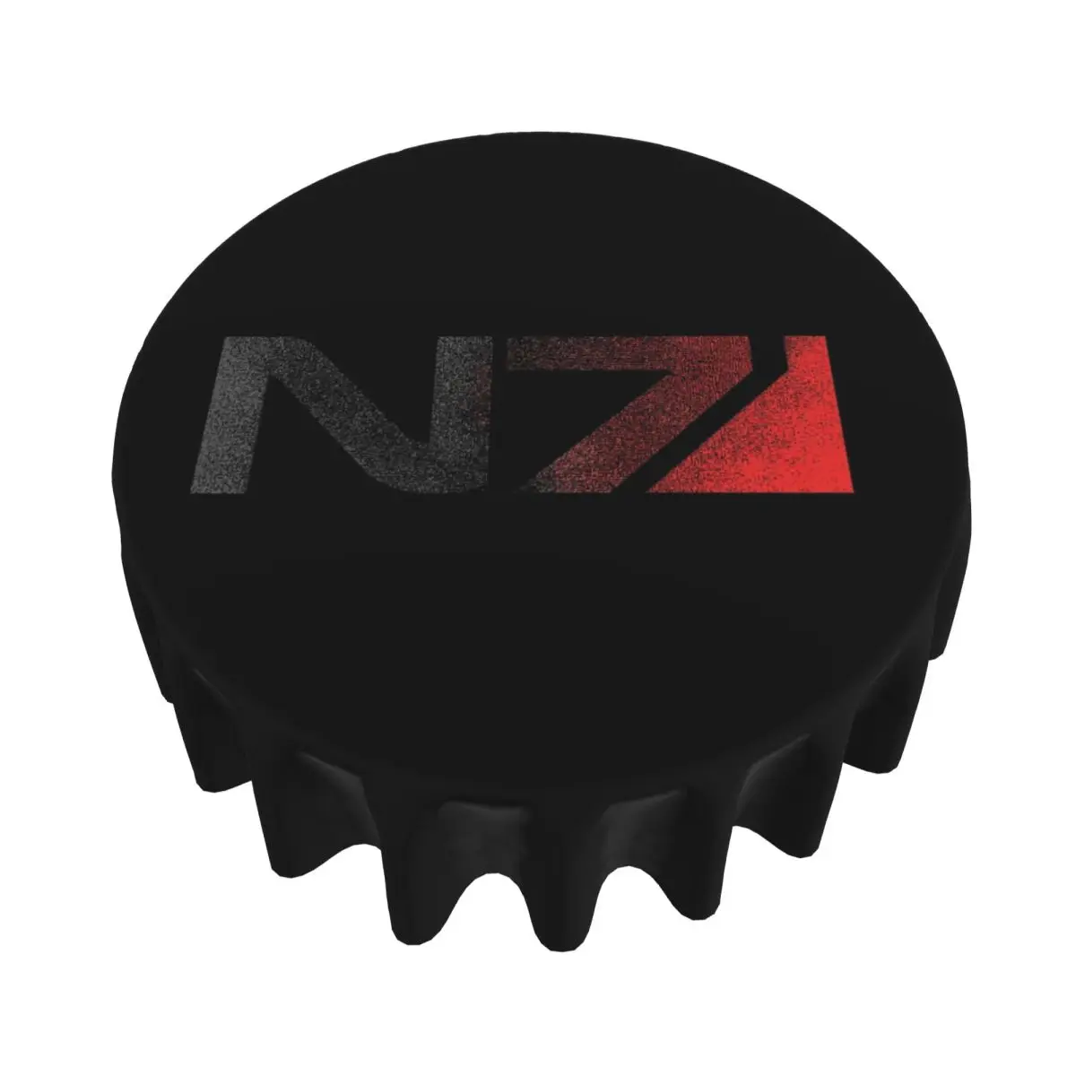 Mass Effect N7 Distressed Logo Waterproof Round Tablecloth Oilproof Table Cloth for Kitchen Events Dining Table Cover 60 inches