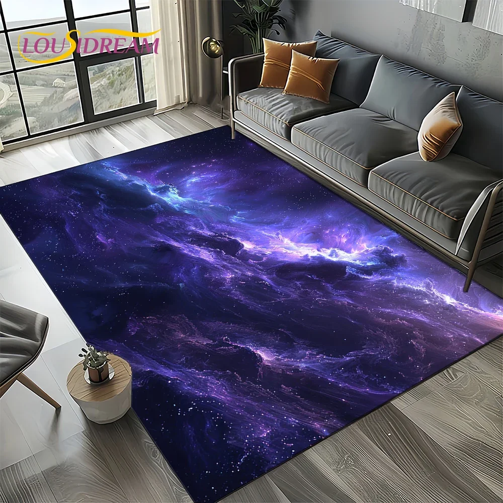 

Universe Space Stars Black Hole Galaxy Earth Milky Way Carpet Rug for Living Room Bedroom Sofa Decoration,Non-slip Floor Mat