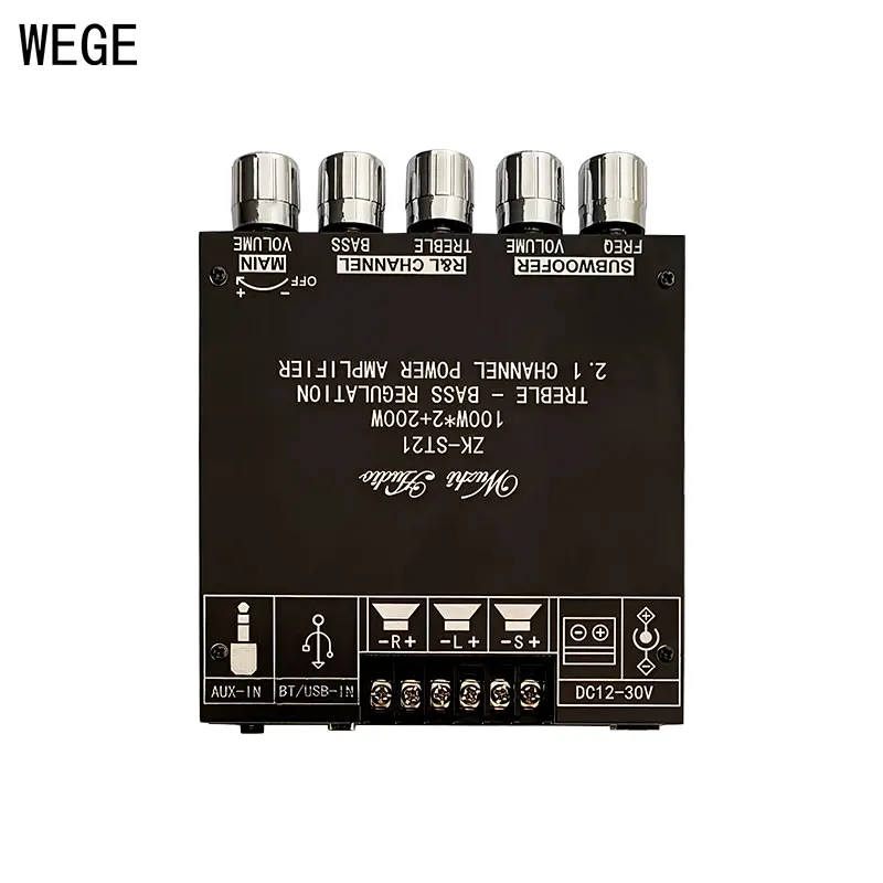 WEGE ZK-ST21 BT Digital Amplifier Board 2.1 Channel 100Wx2+200W