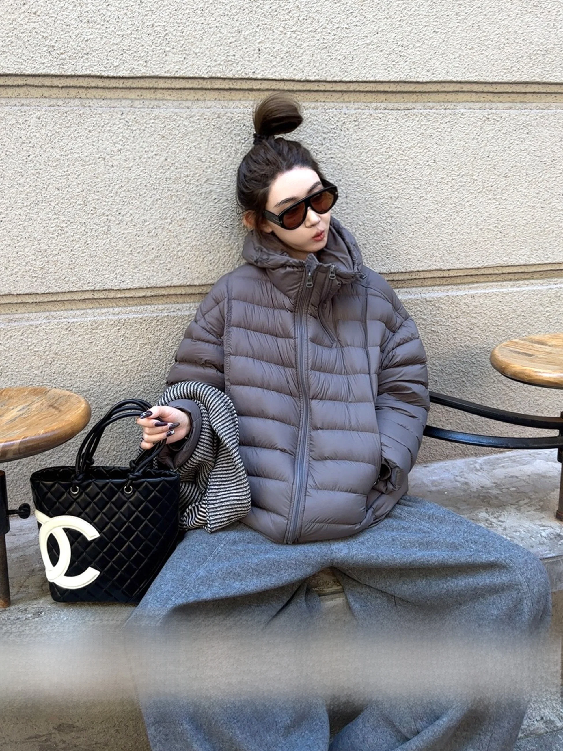 

Женская легкая стеганая куртка Zoe Anymore с капюшоном, белая, на пуху, приталенная, теплая зимняя верхняя одежда прямого кроя, стандартная модель