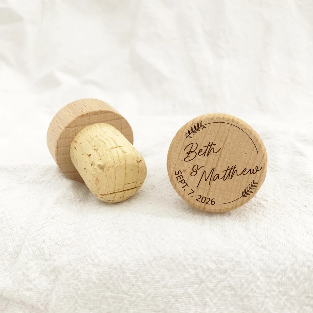 

Personalized Wine Stopper Bulk Custom Wooden Wine Stopper for Wedding Favors for Guests, Birthday Gifts, Bachelorette Gifts