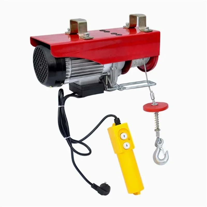 220V Electric Hoist with Wired/Wireless Remote Control Lifting Crane Cable Hoist Winch for Boat Car Garage Elevator