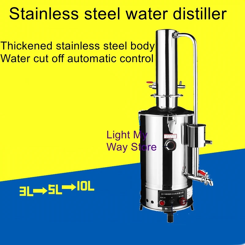 Electrothermal water distiller laboratory stainless steel distilled water machine household anti-dry boil water cut off self-con