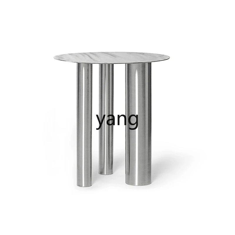 

LMM Modern Minimalist Small Apartment Household Stainless Steel Sofa Side Table Small Coffee Table Set