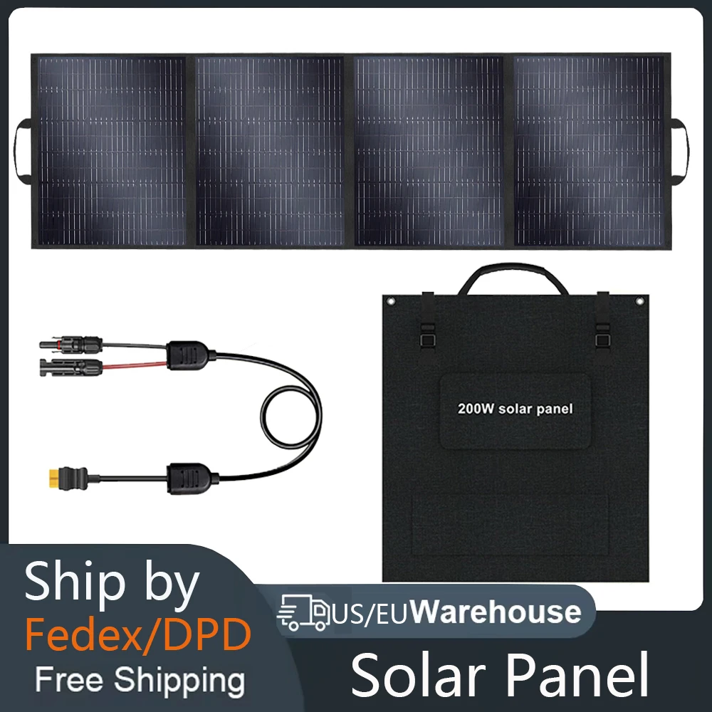 200W Solar Panel 18V Solar Cell Controller Solar Panel for Phone RV Car PAD Charger Outdoor Battery Supply US DE Warehouse Ship