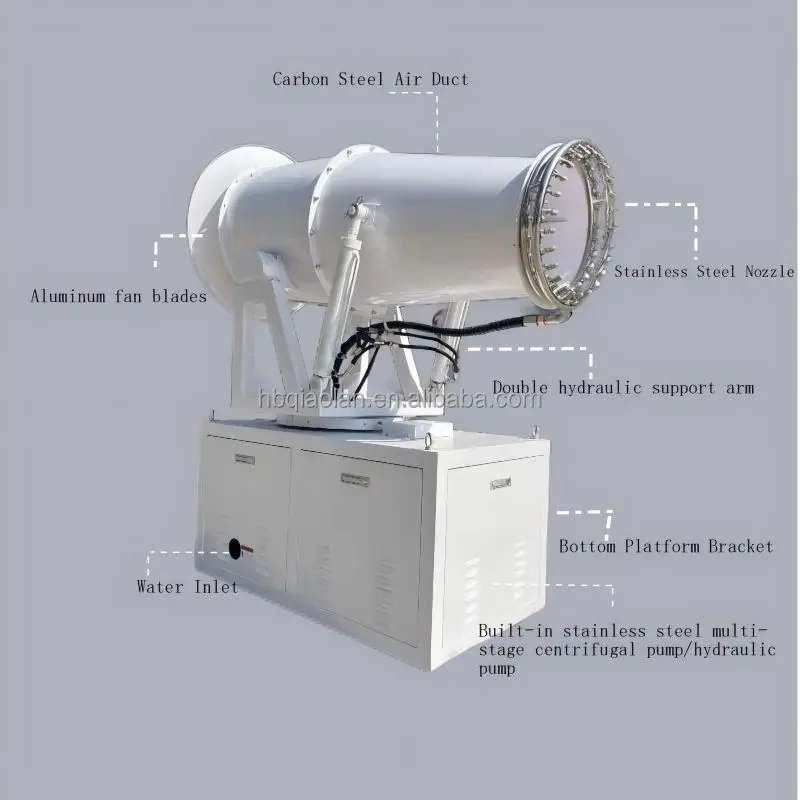 45M Vehicle-mounted 360 Degree Rotation Long Range Water Mist Dust Suppression Outdoor Cooling Spray Firefighting Fog Cannon