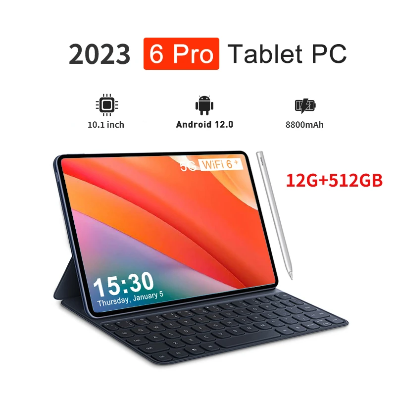 Versão Global Original Mi Tablet, Android 12.0, Pad 6 Pro, 12GB + 512GB, PC, 5G, Cartão Dual SIM, WIFI, HD, 2021