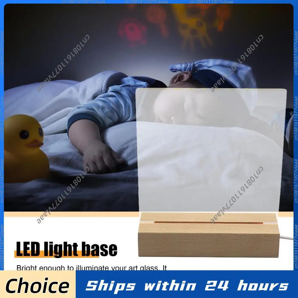 

1-10 шт. Прямоугольная цельная деревянная светодиодная подставка с USB-подсветкой для ламп из полимерной смолы, букв, стекла и изделий из смолы