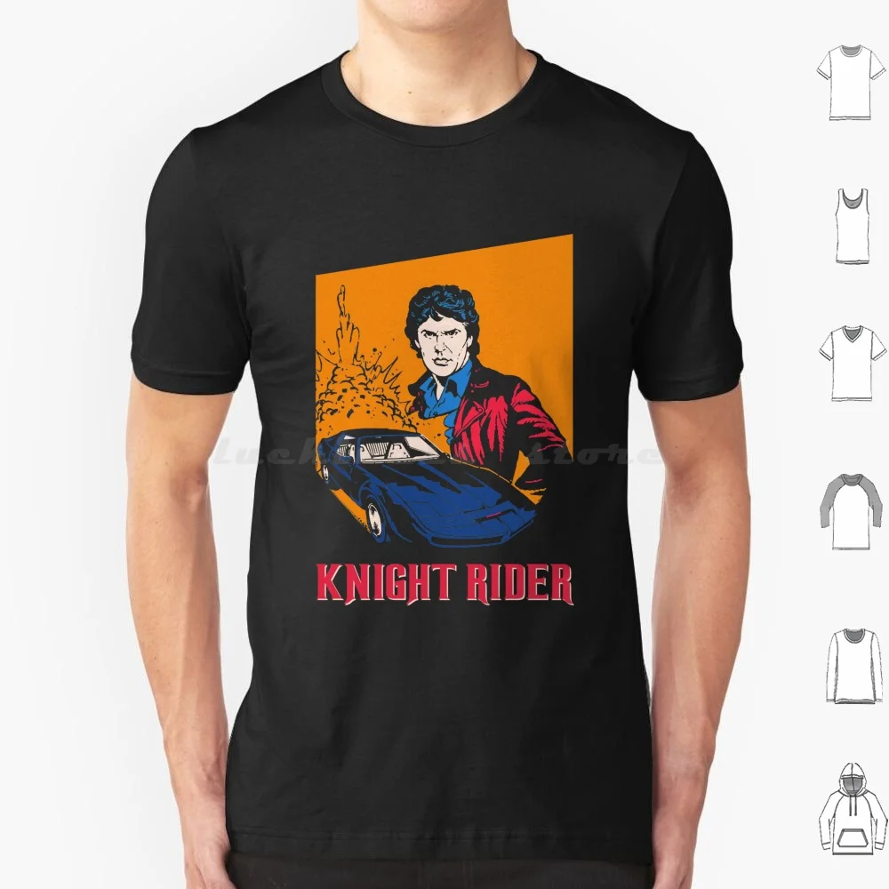 Knight Rider-Michael Knight-Kitt Supercar T Shirt 6xl Cotton Cool Tee Knight Rider Michael Knight Kitt Supercar Serie Tv Tv