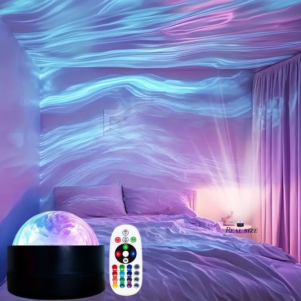 Color-changing Moon Galaxy Projector Light Flashing Light Effect USB Plug-and-Play RGB Projector Lamp Santa Claus Christmas Tree